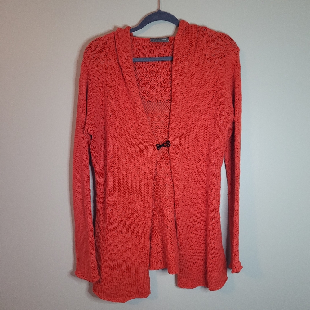 Wooden Ships Orange Open Weave Cardigan